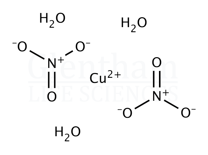 Structure for Copper(II) nitrate, hydrate, 99.999% (10031-43-3)