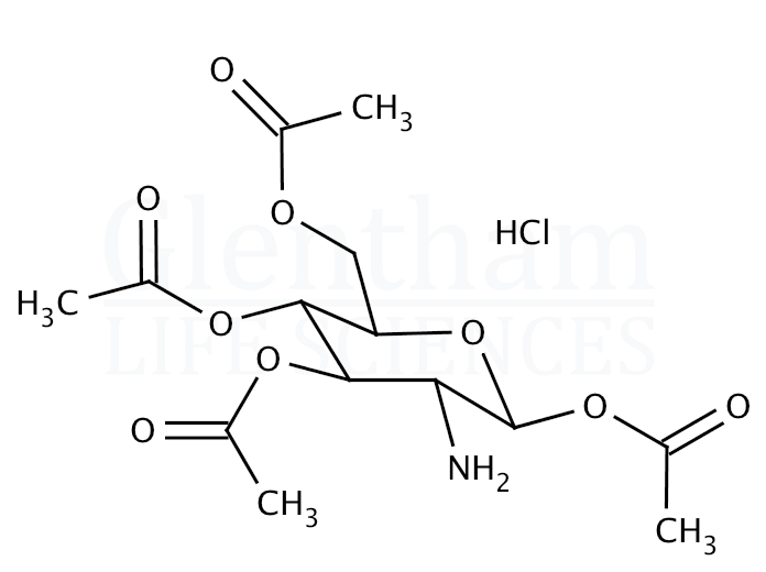 Structure for 1,3,4,6-Tetra-O-acetyl-2-amino-2-deoxy-a-D-glucopyranose hydrochloride