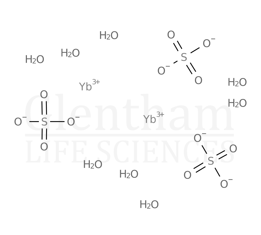 Ytterbium sulfate hydrate, 99.9% Structure