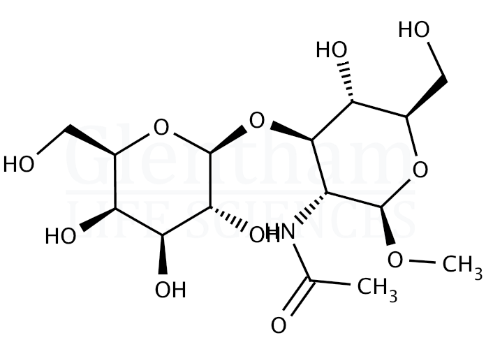 Structure for Methyl 2-acetamido-2-deoxy-3-O-(b-D-galactopyranosyl)-b-D-glucopyranose