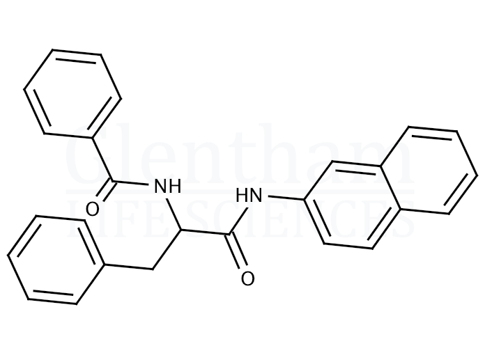 Structure for  Benzoyl-DL-phenylalanine beta-naphthyl amide  (100900-32-1)