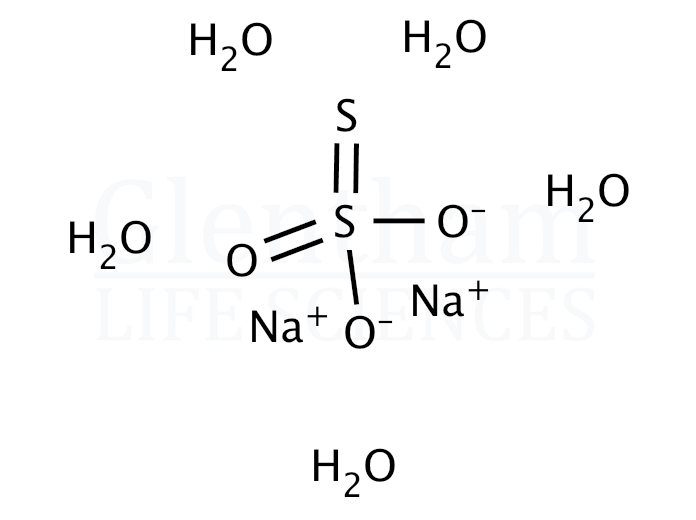Sodium thiosulfate pentahydrate, ACS grade Structure
