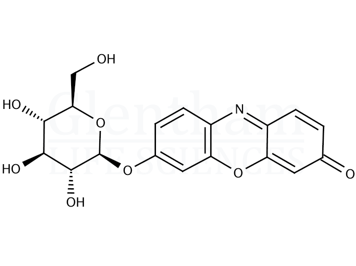 Structure for Resorufin beta-D-glucopyranoside (101490-85-1)
