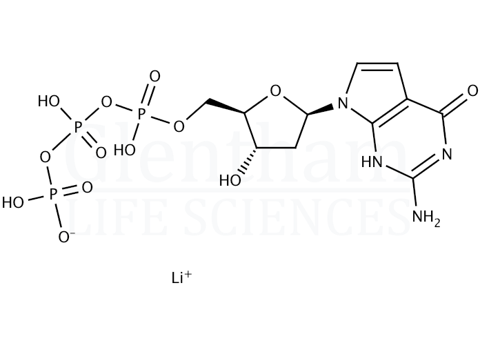 Structure for 7-Deaza-2′-deoxyguanosine 5′-triphosphate lithium salt
