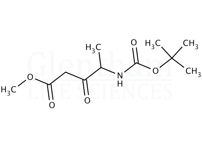 Structure for 4-(N-Boc-amino)-3-oxo-pentanoic acid methyl ester (101669-78-7)