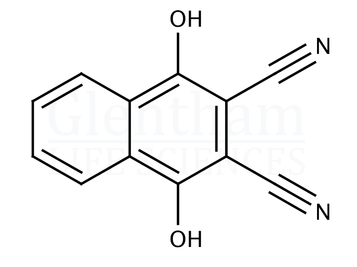 Structure for  1,4-Dihydroxy-2,3-naphthalenedicarbonitrile  (1018-79-7)