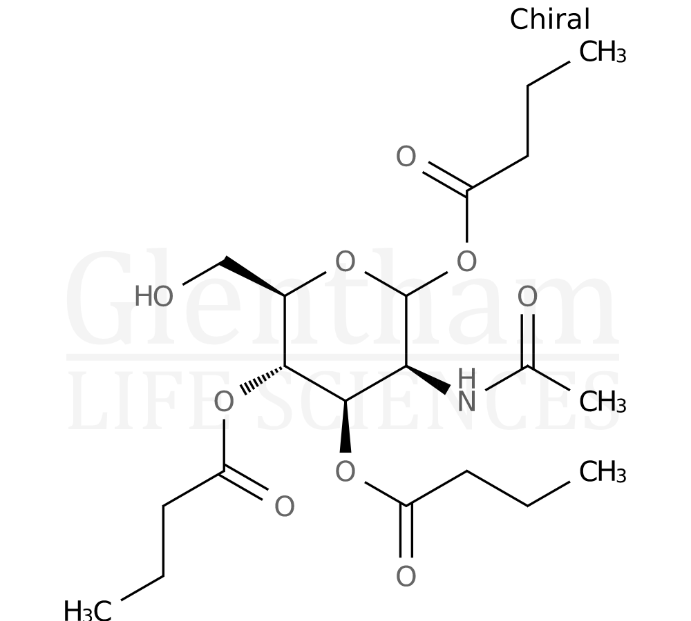 Structure for  2-Acetamido-1,3,4-tri-O-butanoyl-2-deoxy-D-mannopyranose  (1020166-63-5)