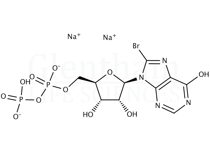 Structure for 8-Bromoinosine 5′-diphosphate sodium salt (102185-44-4)