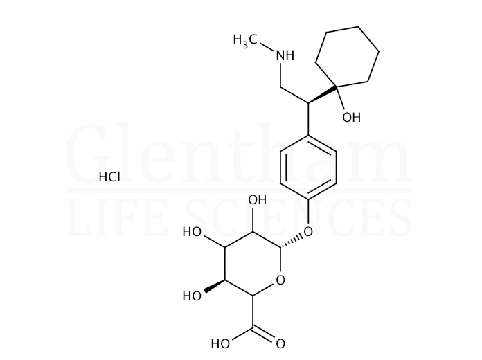 Structure for rac N,O-didesmethyl venlafaxine b-D-glucuronide hydrochloride
