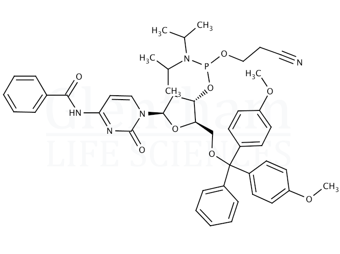 Strcuture for N4-Benzoyl-2''-deoxy-5''-O-DMT-cytidine 3''-CE phosphoramidite