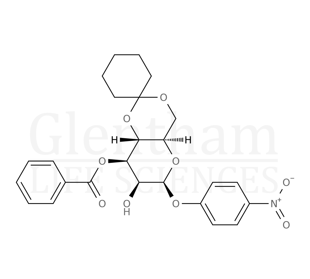 Structure for p-Nitrophenyl 3-O-Benzoyl-4,6-cyclohexylidene-β-D-mannopyranoside