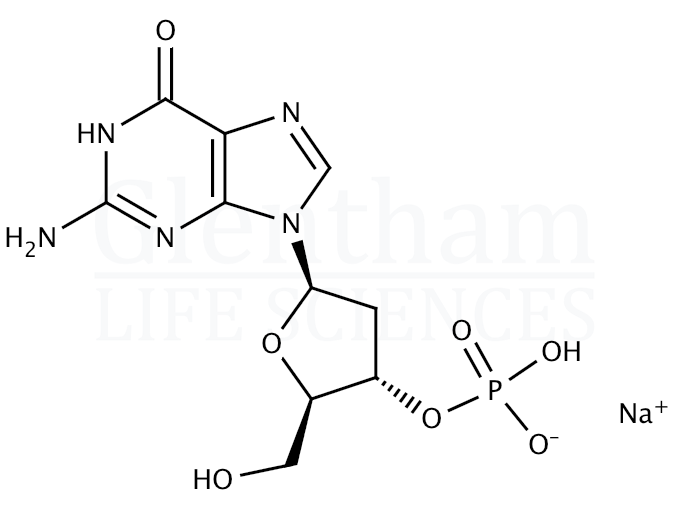 2''-Deoxyguanosine 3''-monophosphate sodium salt Structure