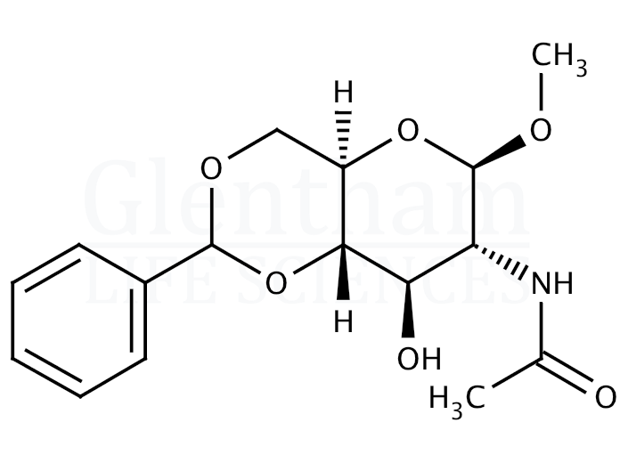 Methyl 2-acetamido-2-deoxy-4,6-O-benzlydene-O-β-D-glucopryanoside Structure
