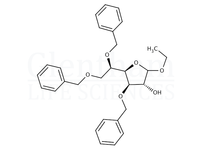 Structure for Ethyl 3,5,6-tri-O-benzyl-D-glucofuranoside