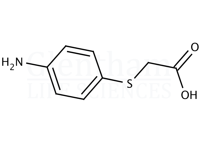 Structure for 2-(4-Aminophenylthio)acetic acid  (104-18-7)