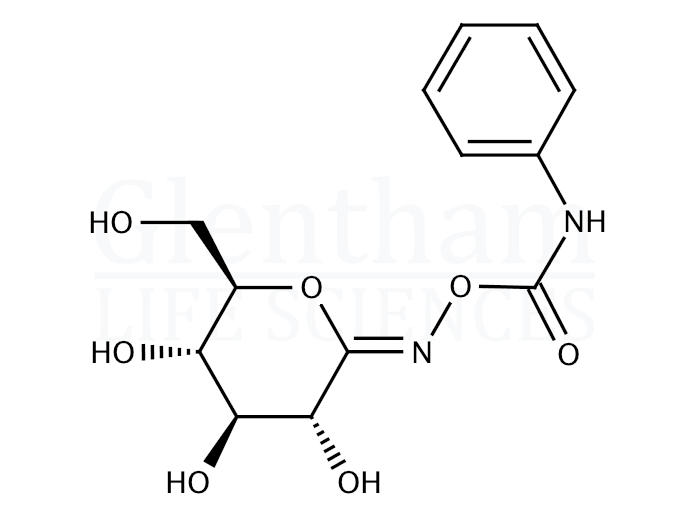 O-(D-Glucopyranosylidene)amino N-phenylcarbamate Structure