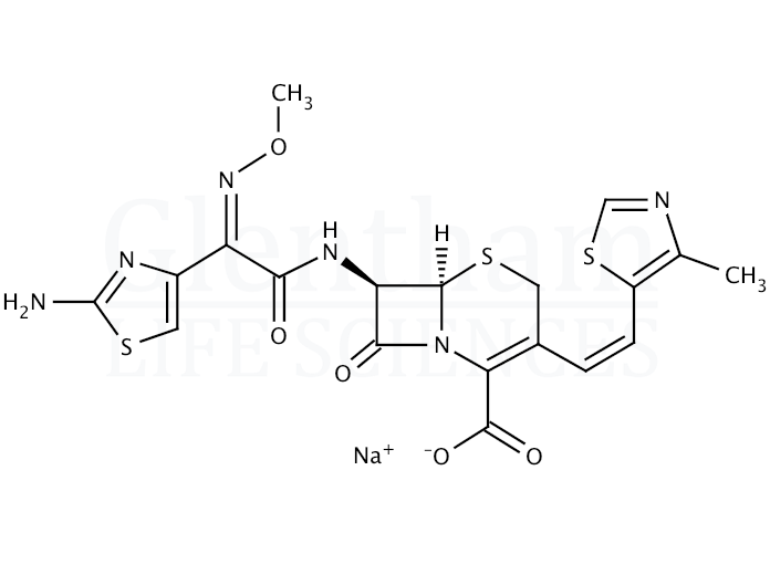 Structure for  Cefditoren sodium salt  (104146-53-4)
