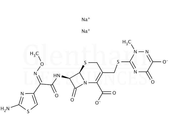 Structure for Ceftriaxone disodium salt hemi(heptahydrate) (104376-79-6)