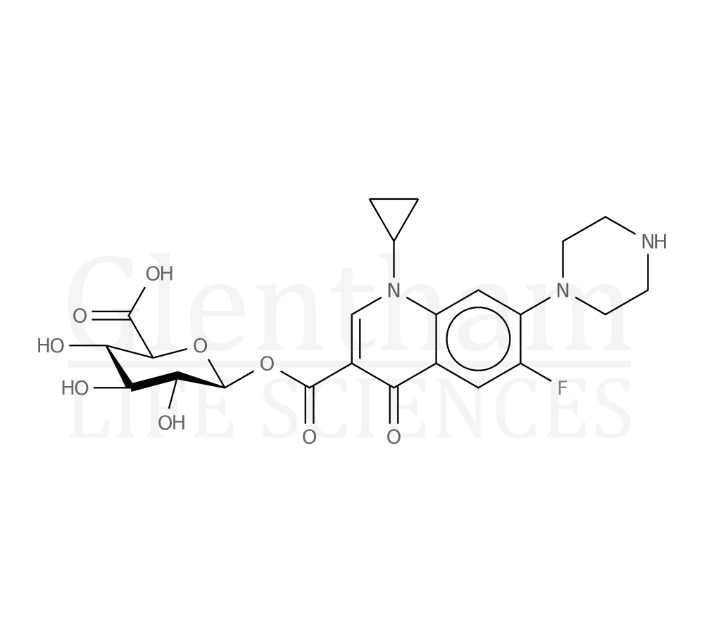 Ciprofloxacin b-D-glucuronide Structure