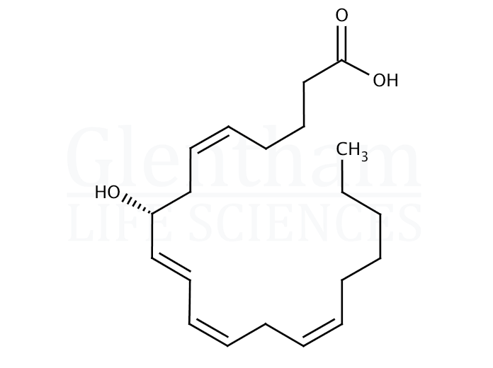8(R)-Hydroxy-(5Z,9E,11Z,14Z)-eicosatetraenoic acid Structure