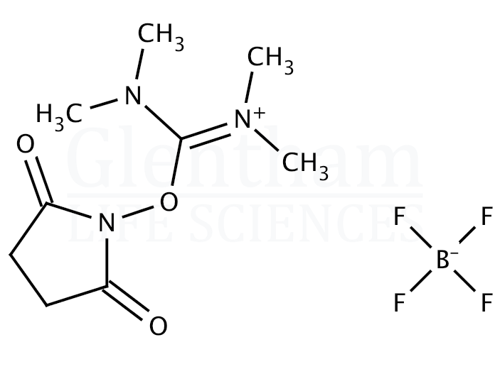 Structure for  O-(N-Succinimidyl)-N,N,N'',N''-tetramethyluronium tetrafluoroborate (TSTU)  (105832-38-0)
