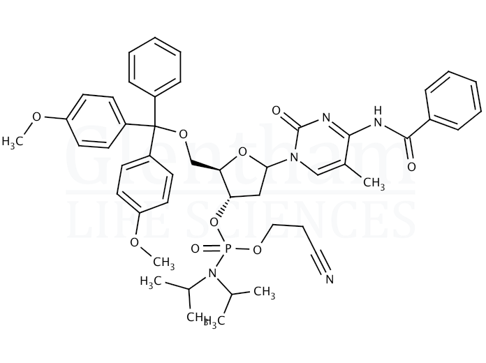 Strcuture for N4-Benzoyl-2''-deoxy-5''-O-DMT-5-methylcytidine 3''-CE phosphoramidite