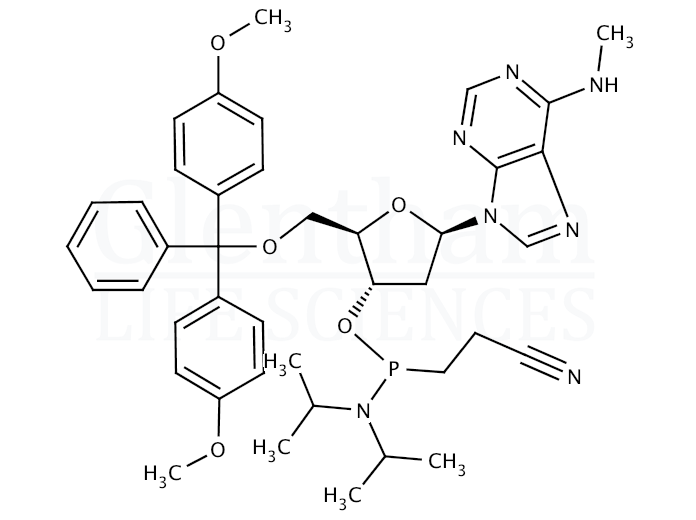 Strcuture for 2''-Deoxy-5''-O-DMT-N6-methyladenosine 3''-CE phosphoramidite