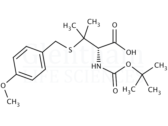Structure for Boc-D-Pen(Mob)-OH    (106306-57-4)