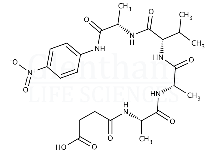 N-Succinyl-Ala-Ala-Val-Ala p-nitroanilide Structure