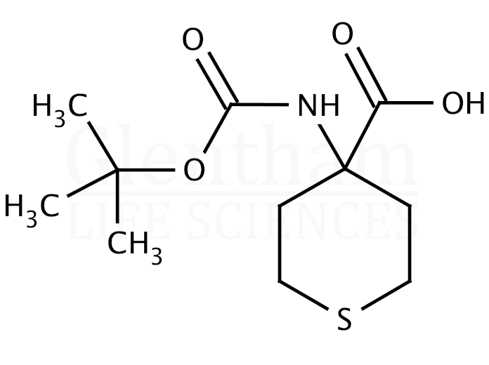 Structure for 4-(Boc-amino)tetrahydrothiopyran-4-carboxylic acid    (108329-81-3)