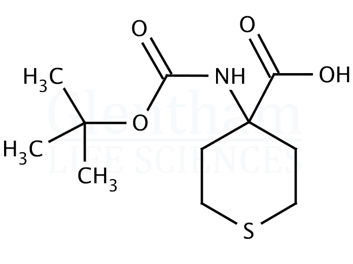 4-(Boc-amino)tetrahydrothiopyran-4-carboxylic acid    Structure