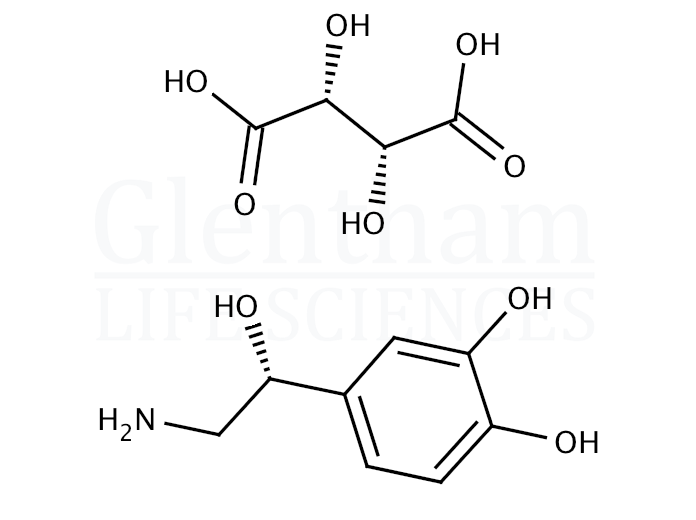 L-(-)-Norepinephrine (+)-bitartrate salt monohydrate Structure