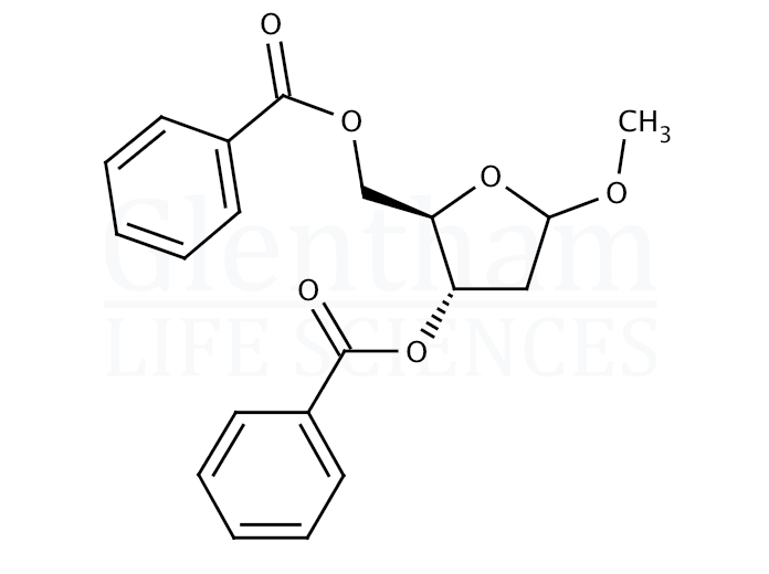 Methyl 2-deoxy-3,5-di-O-benzoyl-D-ribofuranoside Structure