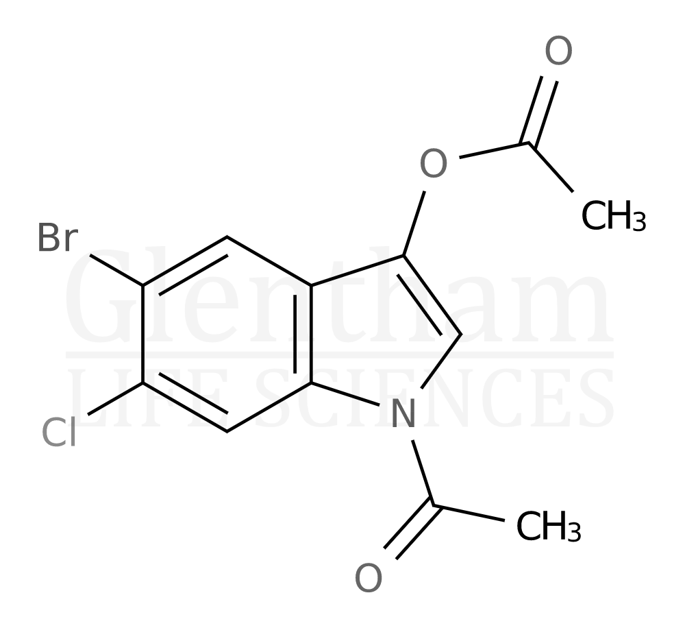 5-Bromo-6-chloro indoxyl-1,3-di acetate Structure