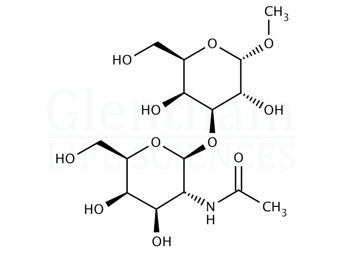 Structure for Methyl 3-O-(2-acetamido-2-deoxy-b-D-galactopyranosyl)-a-D-galactopyranoside