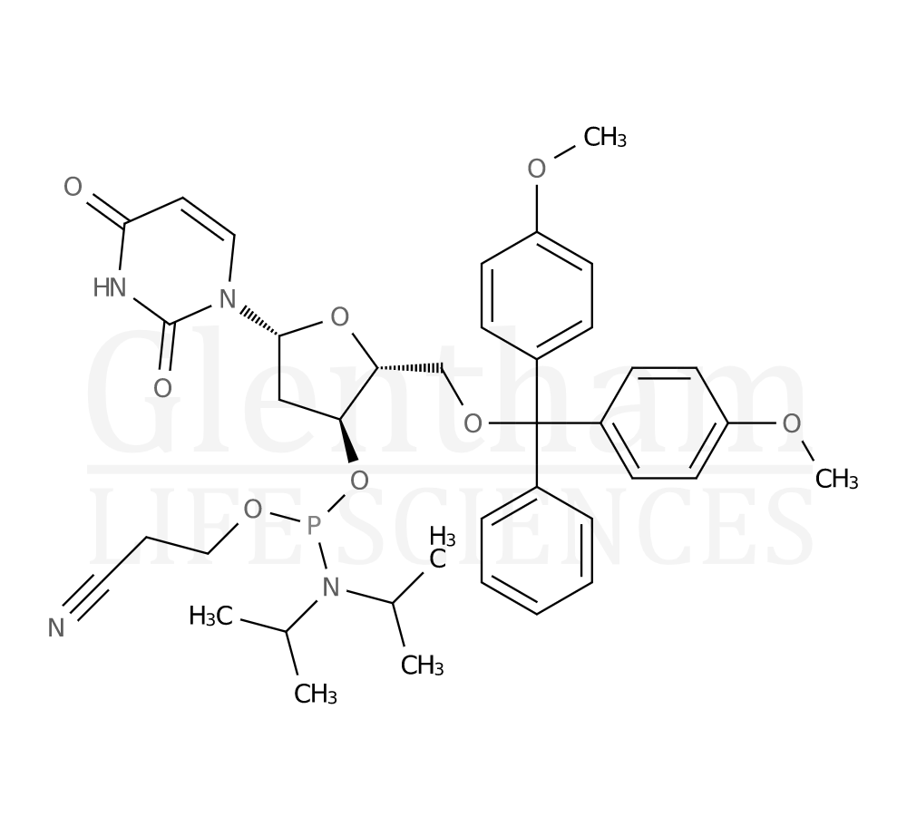 Structure for 5’-DMT-deoxyuridine 3''-CE phosphoramidite