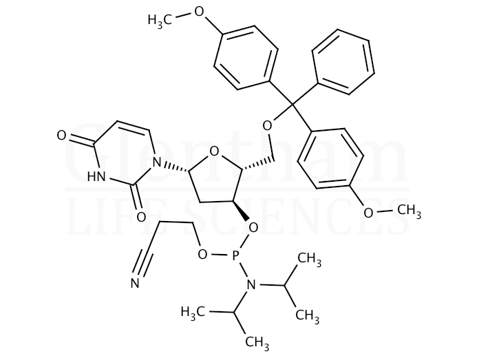 5''-O-DMT-2''-O-methyluridine 3''-CE phosphoramidite Structure