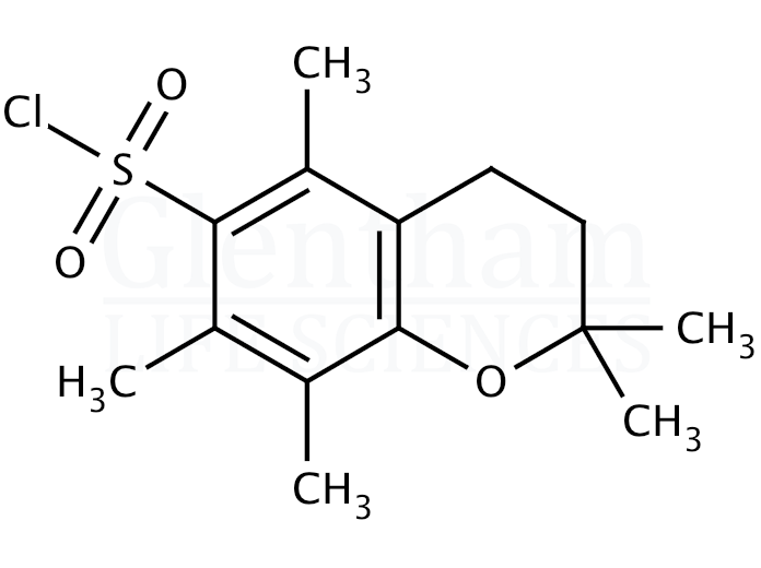 Structure for  2,2,5,7,8-Pentamethyl-chromane-6-sulfonyl chloride  (112160-39-1)