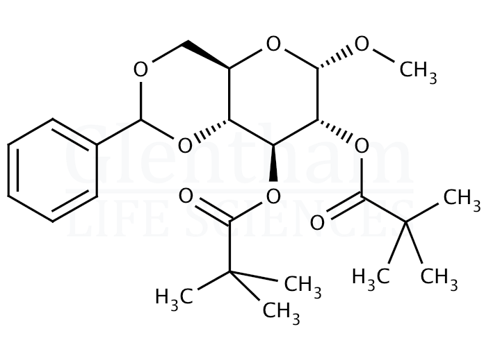 Methyl 4,6-O-benzylidene-2,3-di-O-pivaloyl-a-D-glucopyranoside Structure