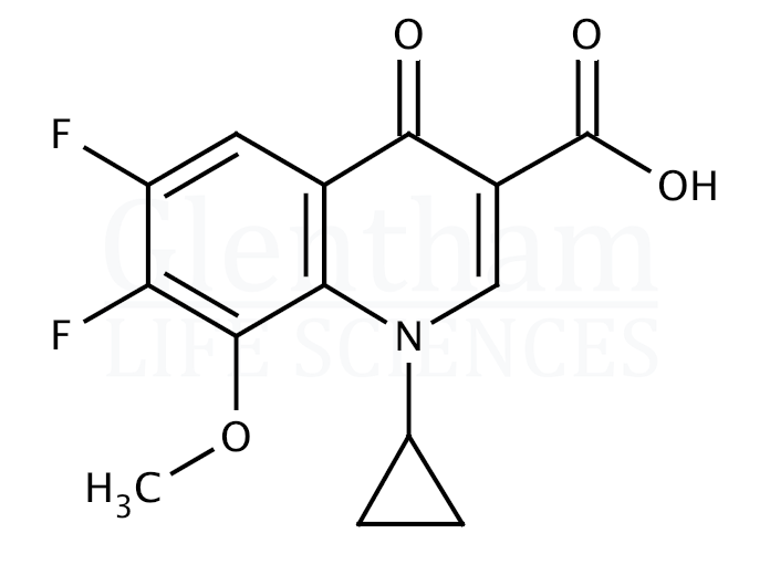 Structure for 1-Cyclopropyl-6,7-difluoro-8-methoxy-4-oxo-3-quinolinecarboxylic acid
