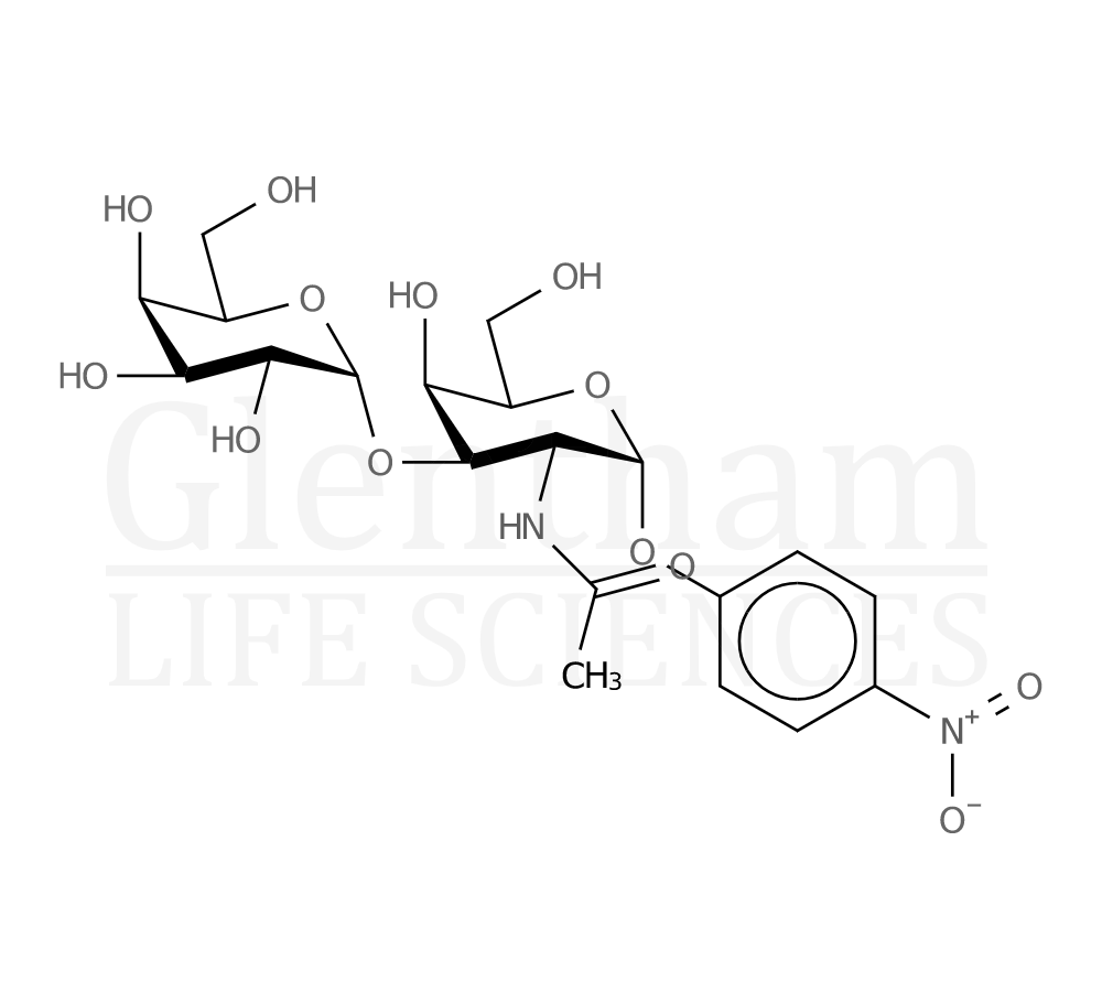Structure for 4-Nitrophenyl 2-(acetamido)-2-deoxy-3-O-a-D-galactopyranosyl-a-D -galactopyranoside