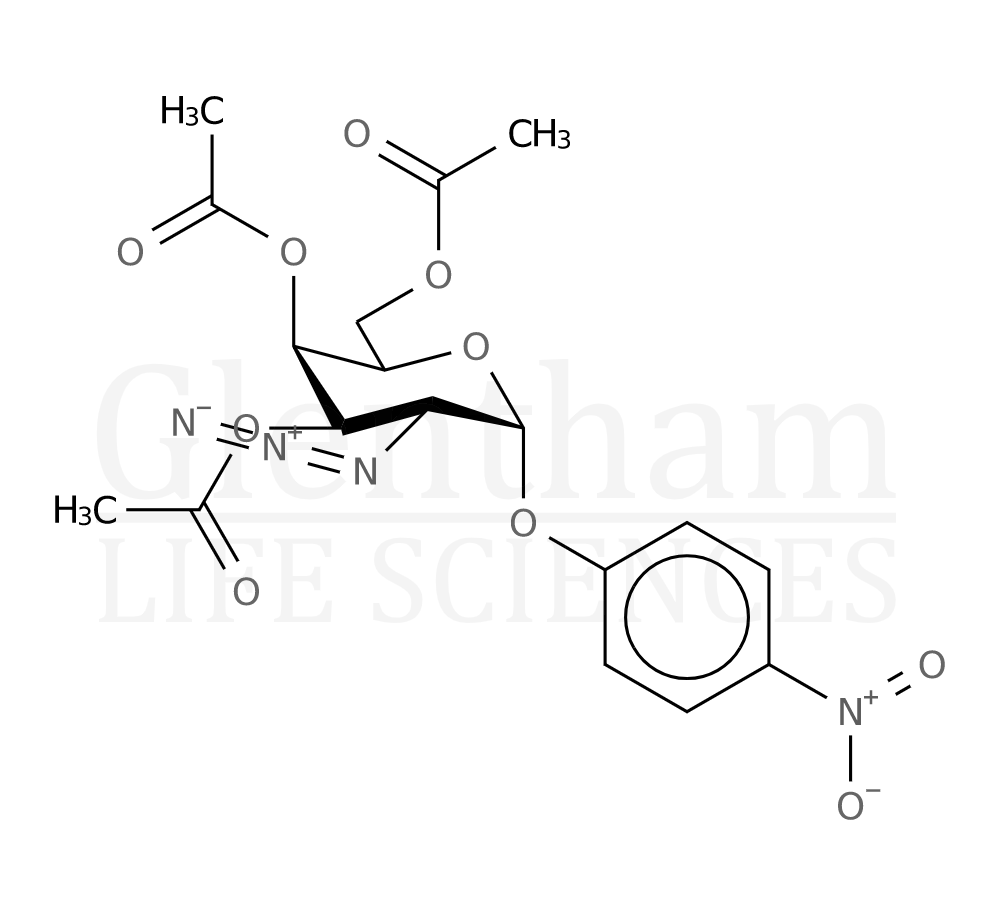 3,4,6-Tri-O-acetyl-p-nitrophenyl 2-azido-2-deoxy-a-D-galactopyranoside Structure