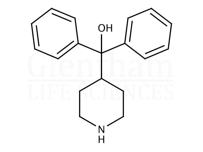 Structure for Azacyclonol (alpha,alpha-Diphenyl-4-piperidinomethanol)