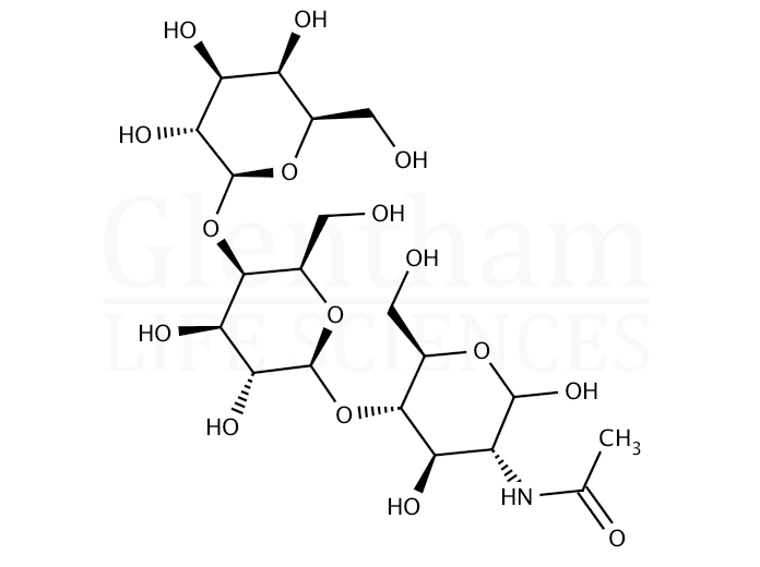 Strcuture for 2-Acetamido-2-deoxy-4-O-([4-O-b-D-galactopyranosyl]-b-D-galactopyranosyl)-D-glucopyranose