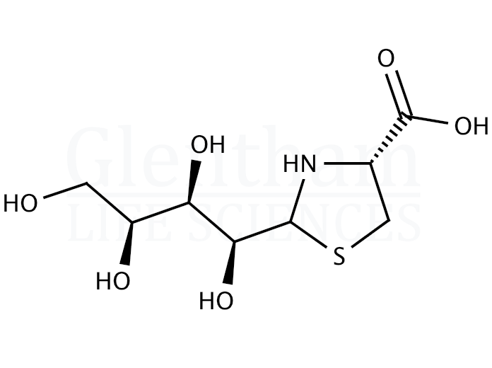 (2R,4R)-2-[L-Xylo-tetrahydroxybut-1-yl]-1,3-thiazolidine-4-carboxylic acid Structure