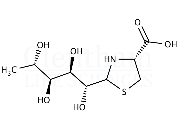 Structure for 2-(L-Rhamno-tetrahydroxypentyl)-4(R)-1,3-thiazolidine-4-carboxylic acid