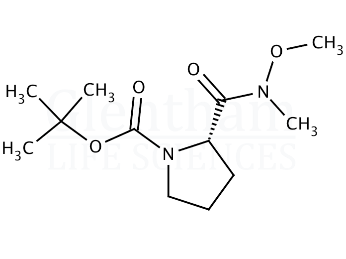 Structure for N-(tert-Butoxycarbonyl)-L-proline N''-methoxy-N''-methylamide