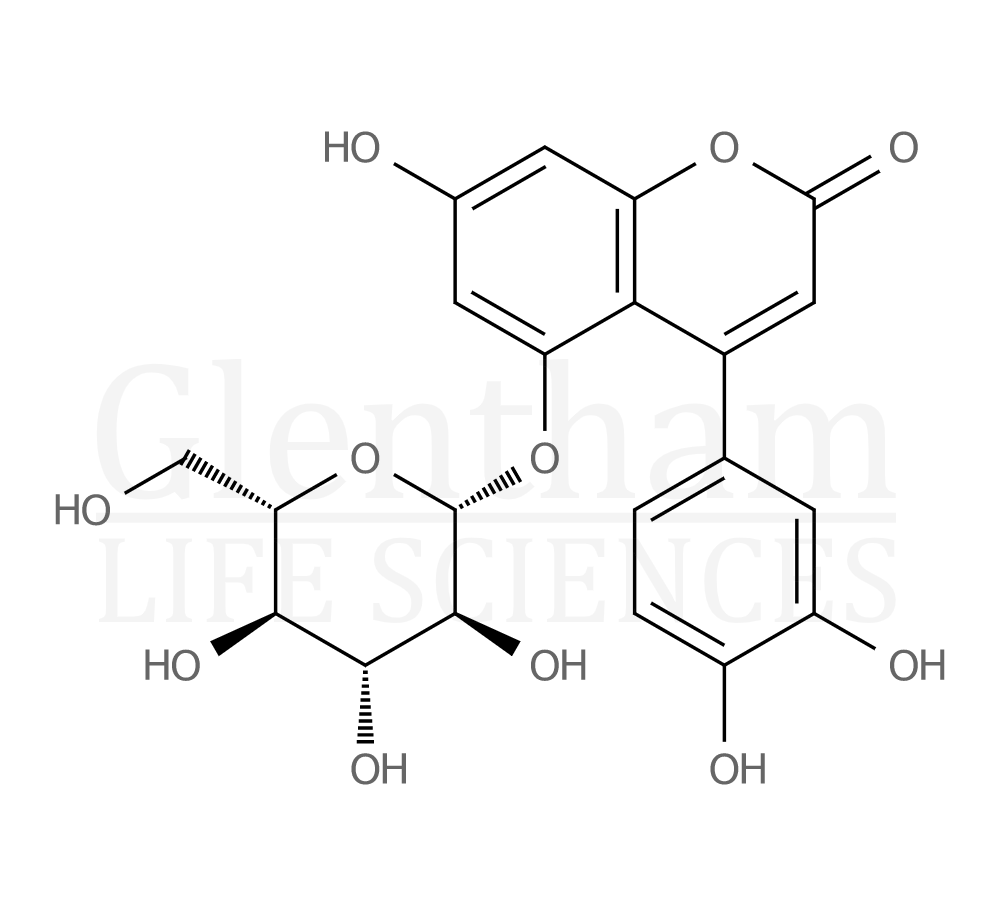 5-Glucopyranosyloxy-3′,4′,7-trihydroxyneoflavone Structure