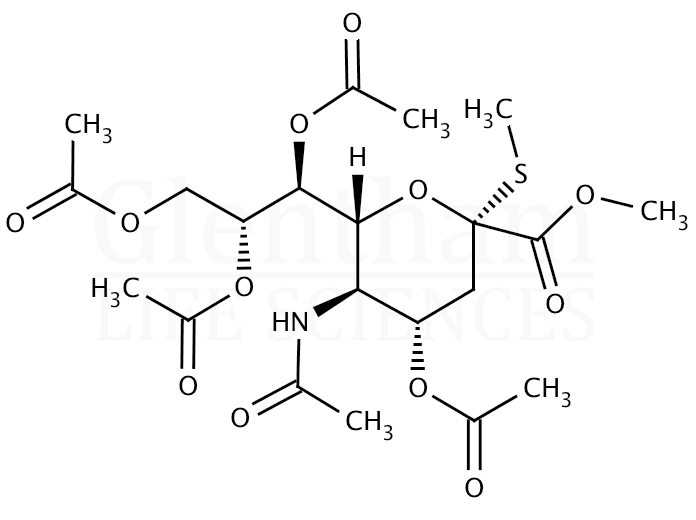 Methyl 4,7,8,9-tetra-O-acetyl-2-thio-N-acetyl-a-D-neuraminic acid methyl ester Structure