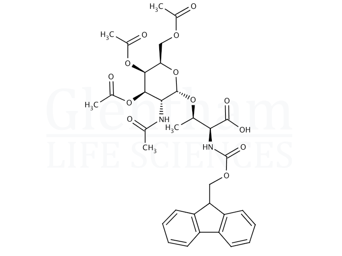 Structure for 2-Acetamido-3,4,6-tri-O-acetyl-2-deoxy-a-D-galactopyranosyl-Fmoc threonine (116783-35-8)